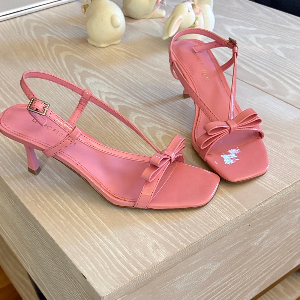 Marc Fisher Pink Bow Strap Heels
